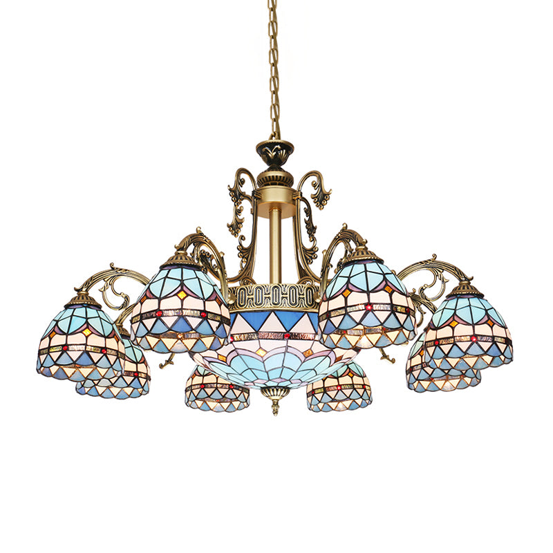 9/11 lumières lustre lustre luminaire méditerranéen dôme en colorant lampe suspendue en bleu