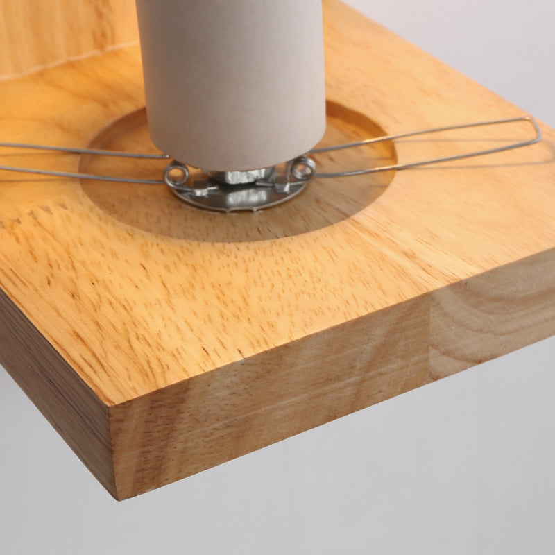 Square Wall Mounted Lamp Modern Simplicity Wood Wall Mount Lamp for Living Room