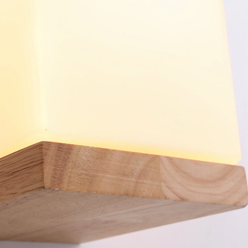 Square Wall Mounted Lamp Modern Simplicity Wood Wall Mount Lamp for Living Room
