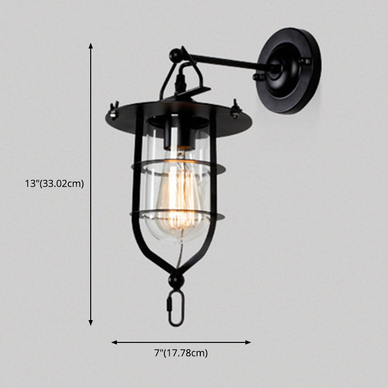Loft Style Schattierte Wandleuchte Leuchten Glas Wandleuchte in Schwarz für das Restaurant