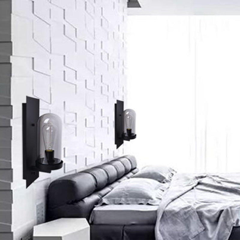 Glasschwarz-Wand-Beleuchtungsanlage schattierte Wandleuchte im industriellen Stil für Gang