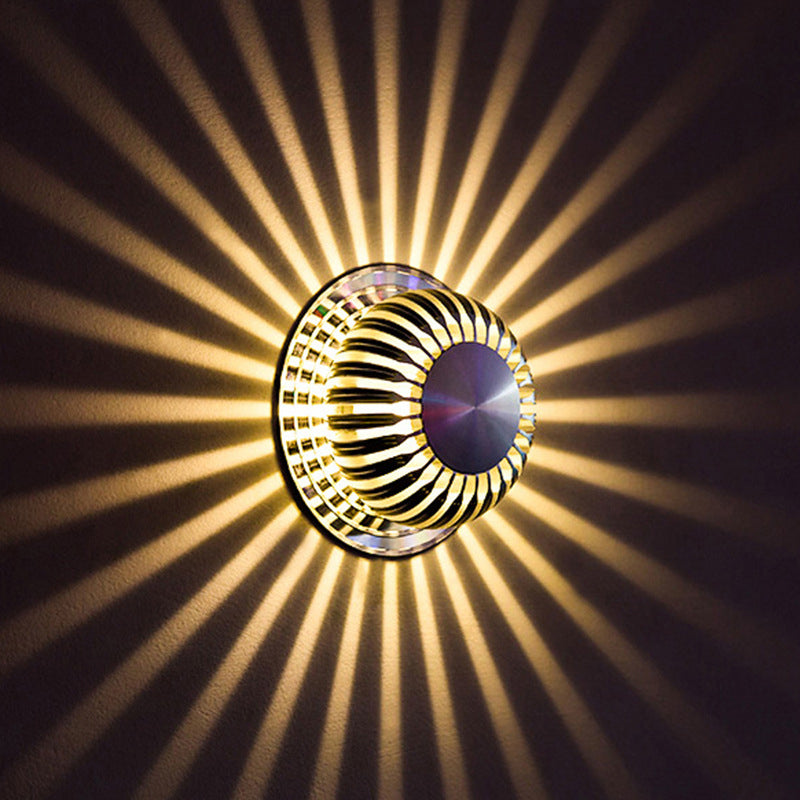 Modern Style Indoor RGB Wall Lamp Sunflower Shaped Aluminum Ambiance Decorative LED Sconce Light for Restaurants Bar