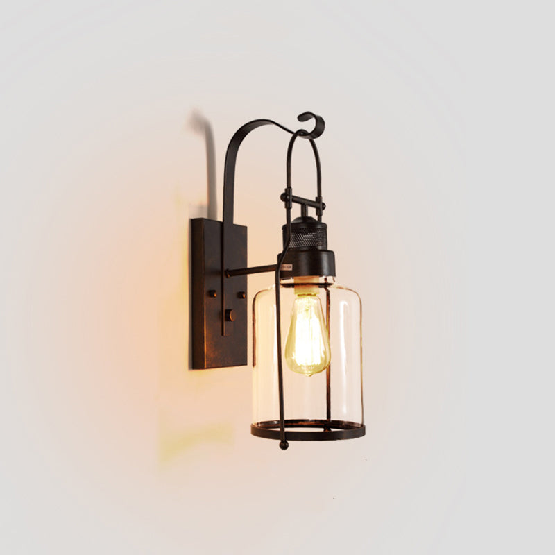 Shaded Wall Lighting Fixture Industrial-Style Glass Coffee Shop Wall Mounted Light