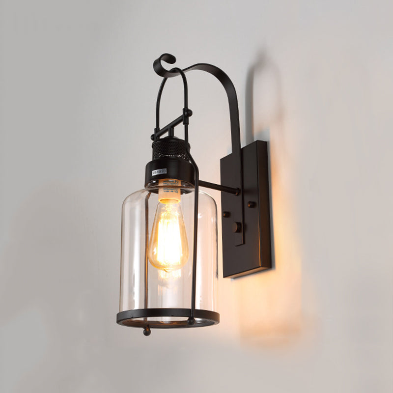 Shaded Wall Lighting Fixture Industrial-Style Glass Coffee Shop Wall Mounted Light