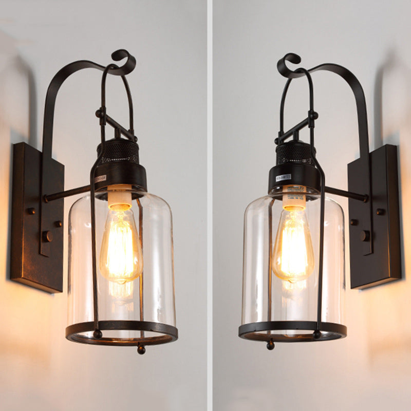 Accesorio de iluminación de pared sombreada cafetera de vidrio de estilo industrial Luz de pared
