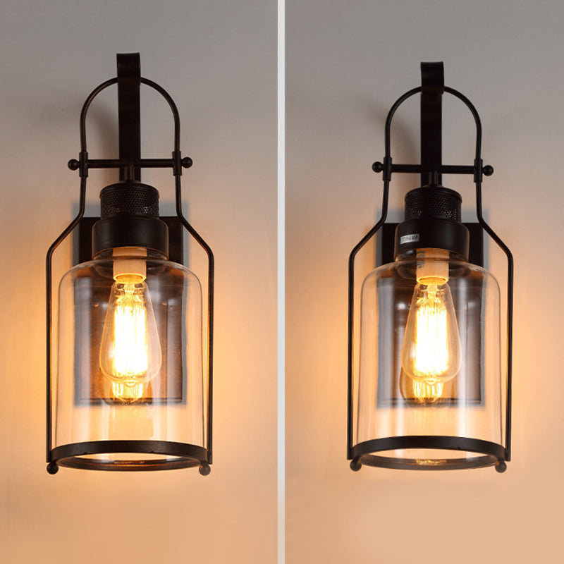 Accesorio de iluminación de pared sombreada cafetera de vidrio de estilo industrial Luz de pared