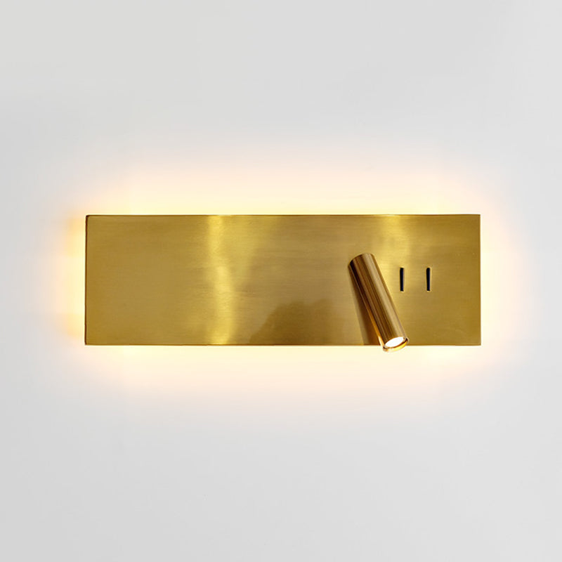 Modern Style Simplicity Bedside LED Reading Lamp Rotatable Spotlight Design Wall Mount Light with Rectangular Metal Base