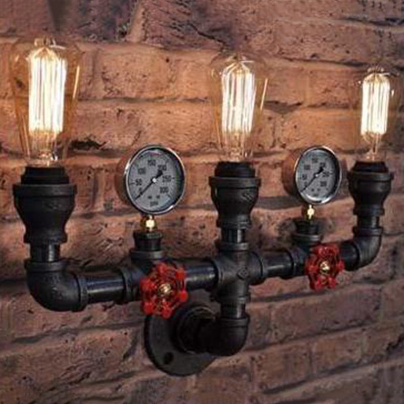 Pressure Gauge Restaurant Wall Lamp Lighting Industrial Style Metal Wall Sconce Lighting