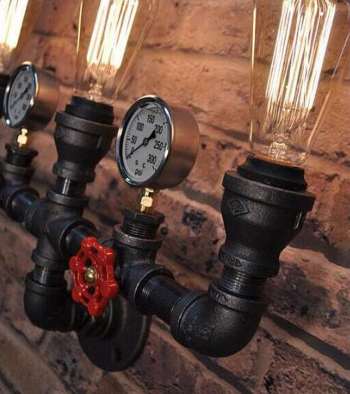 Pressure Gauge Restaurant Wall Lamp Lighting Industrial Style Metal Wall Sconce Lighting