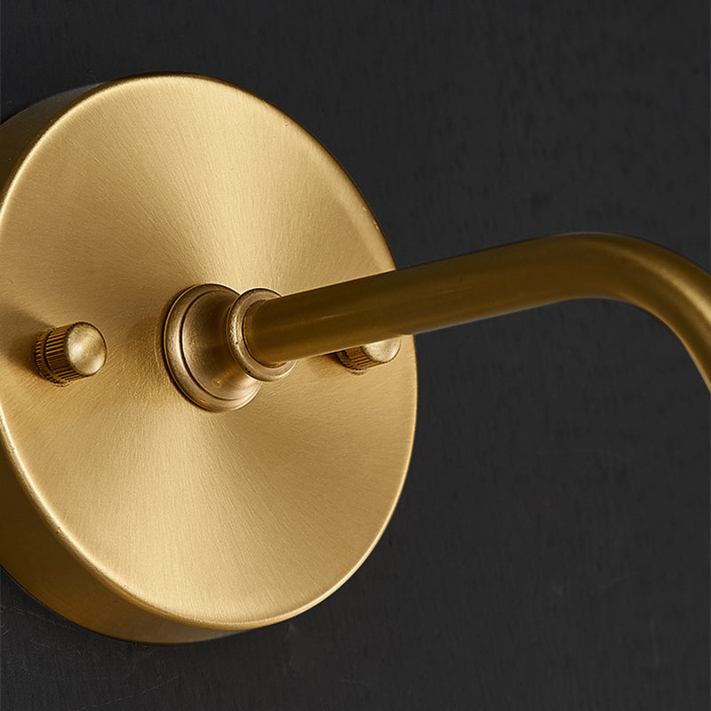 Gold Globe Hanging Wall Sconce in Modern Artistic Style Copper Indoor Wall Lamp with Ripple Crystal Shade