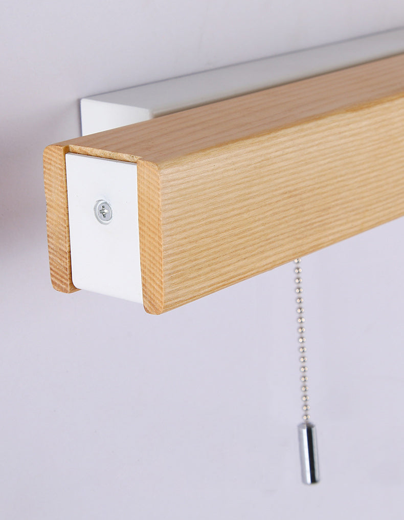 Wooden Creative Rotatable LED Wall Lamp Hand Pull Switch Design Sconce Light for Bedroom