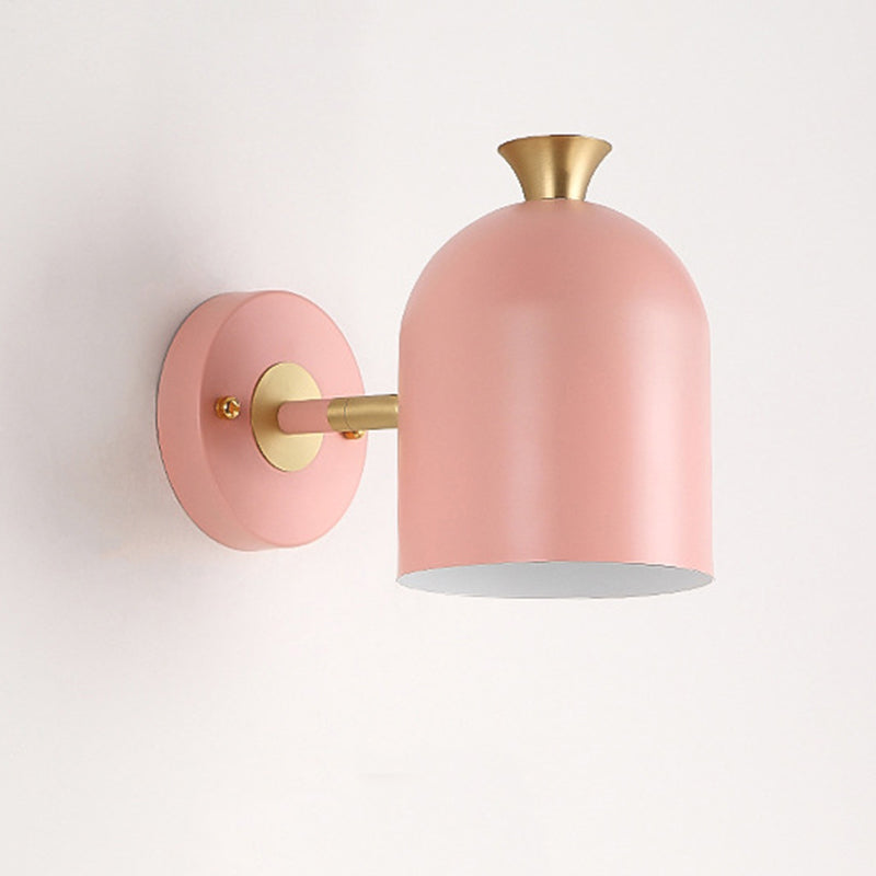 Schattierte Wand montierte Leuchte Nordic-Stil Metall Schlafzimmer Wandleuchte Beleuchtung