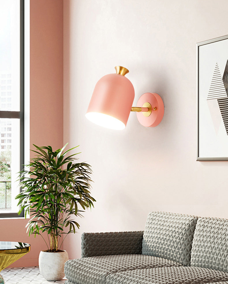Schattierte Wand montierte Leuchte Nordic-Stil Metall Schlafzimmer Wandleuchte Beleuchtung