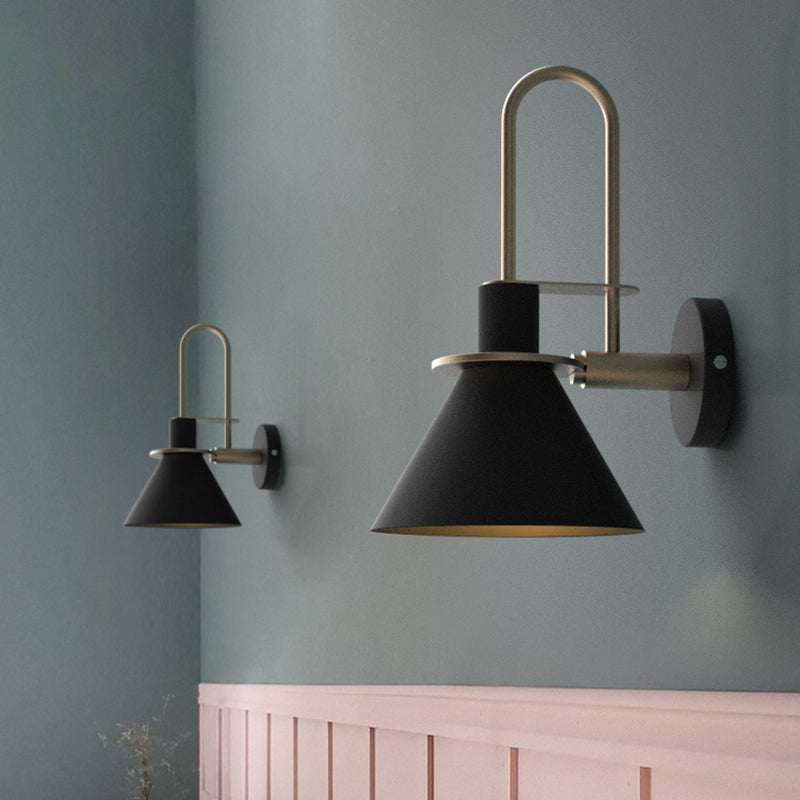 Conical Bedroom Wall Lighting Fixture Metal Minimalist-Style Wall Sconce Lighting