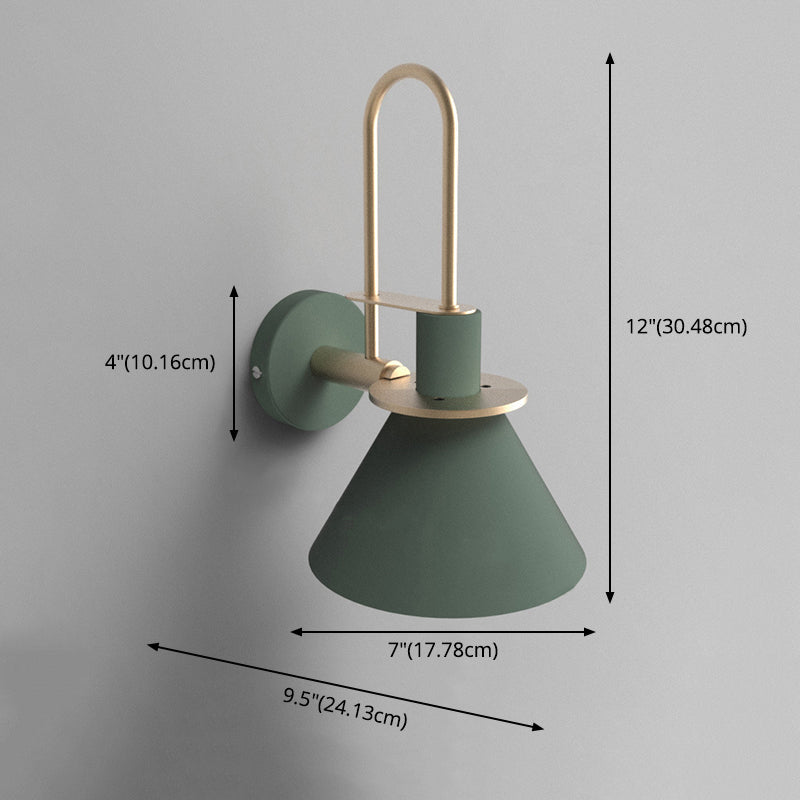 Conical Bedroom Wall Lighting Fixture Metal Minimalist-Style Wall Sconce Lighting