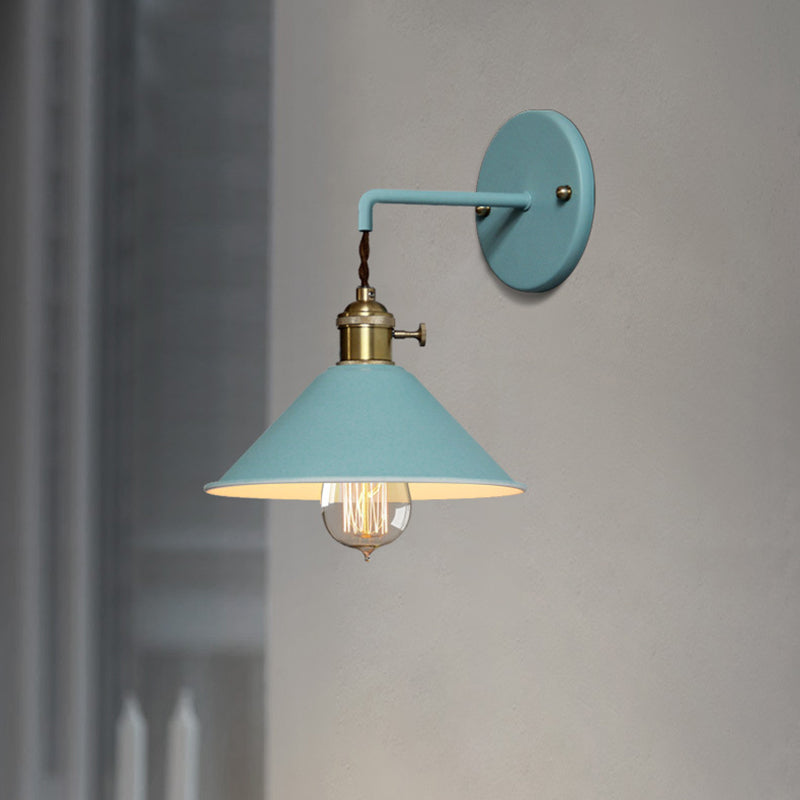 Illuminazione a parete cono cono in stile muro di metallo a montaggio per la camera da letto per camera da letto