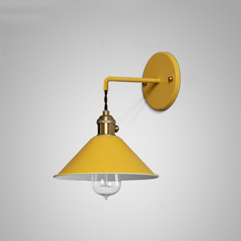 Illuminazione a parete cono cono in stile muro di metallo a montaggio per la camera da letto per camera da letto