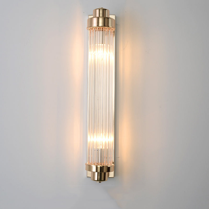 Crystal Gold Wall Light in Modern Concise Style Wrought Iron Rectangular Wall Sconce for Living Room