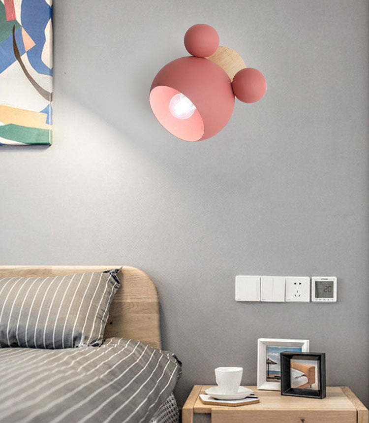 Metal Semicircle Wall Mounted Light Fixture Nordic Style Hanging Ceiling Light for Bedroom