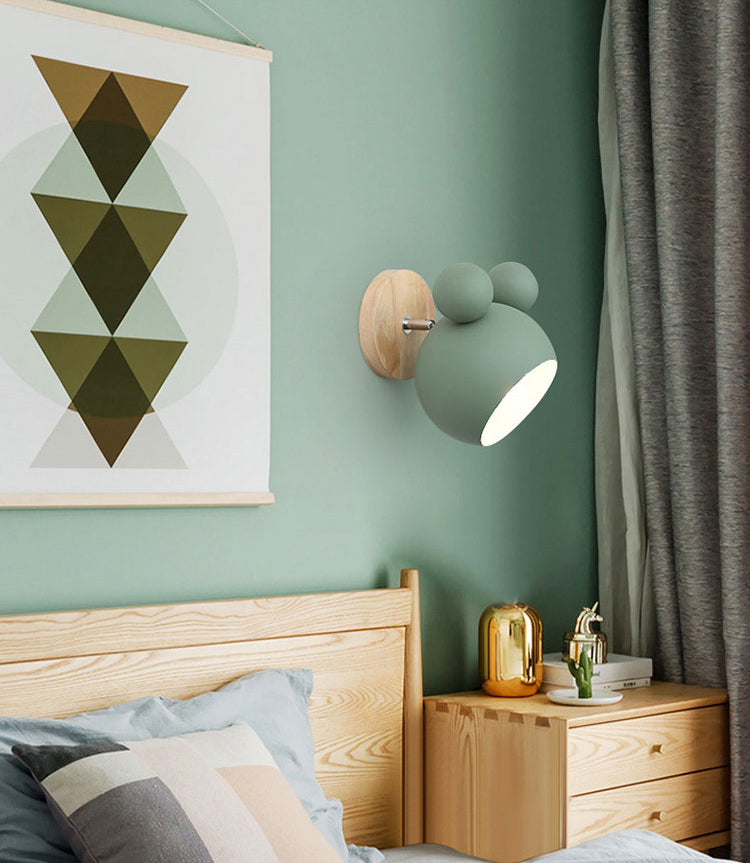 Metal Semicircle Wall Mounted Light Fixture Nordic Style Hanging Ceiling Light for Bedroom