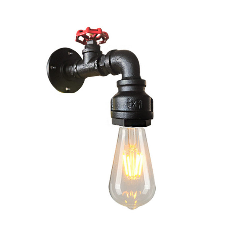 1-Licht-Wasserhahn geformtes Rohrwand Lampe Industrie Metallwandbeleuchtung für Foyer