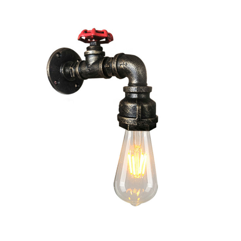 1-Licht-Wasserhahn geformtes Rohrwand Lampe Industrie Metallwandbeleuchtung für Foyer