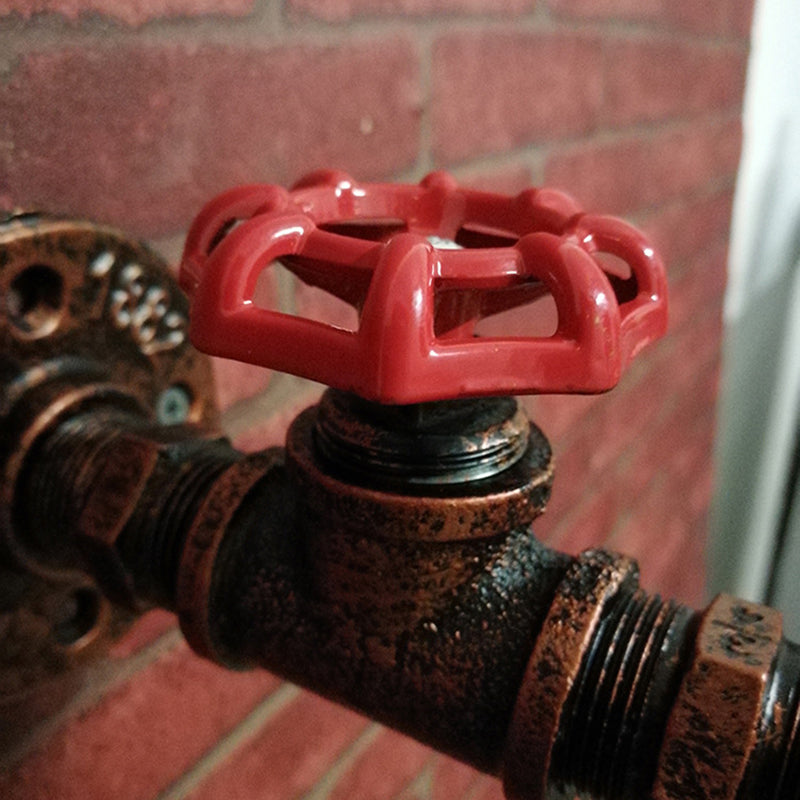 1-Light Faucet Shaped Pipe Wall Lamp Industrial Metal Wall Lighting Fixture for Foyer