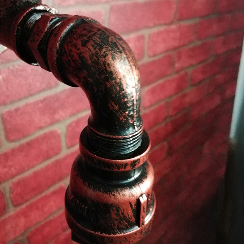 1-Light Faucet Shaped Pipe Wall Lamp Industrial Metal Wall Lighting Fixture for Foyer
