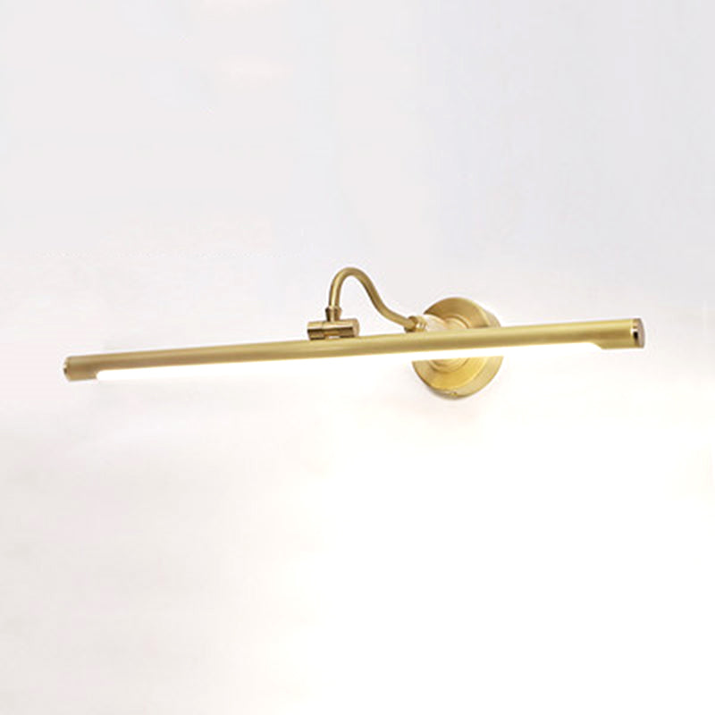 Mid Century Modern Cylindrical Wall Mounted Vanity Lights Copper 1 Light Wall Mount Light Fixture in Gold Finish