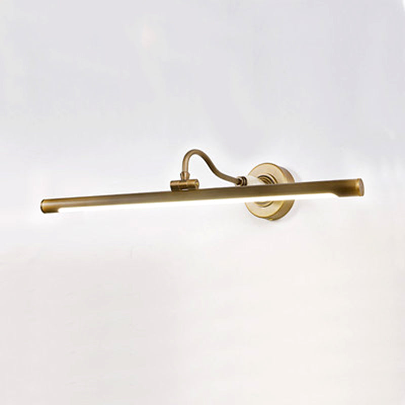 Mid Century Modern Cylindrical Wall Mounted Vanity Lights Copper 1 Light Wall Mount Light Fixture in Gold Finish