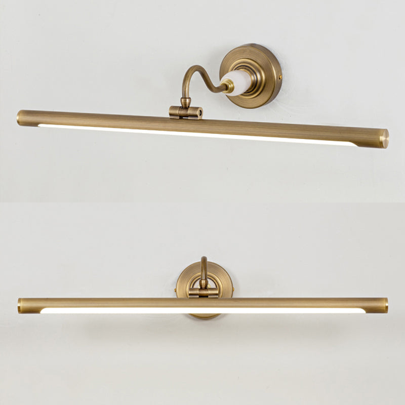 Mid secolo moderno moderno cilindrico a parete vanità luci rame 1 monte a parete leggera lampada in oro in oro