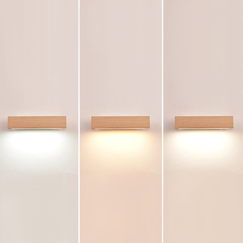 Modern Wood Wall Sconce Adjustable Rotatable LED Light Room Indoor Foyer Lighting