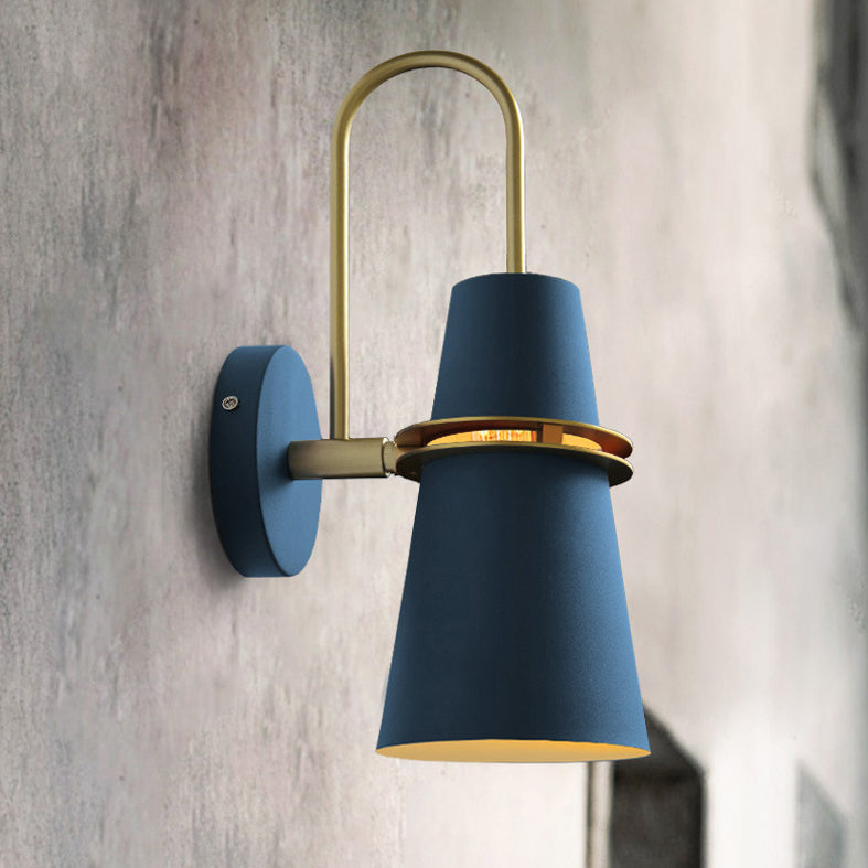 1 Light Metal Wall Light Fixture Modern Tapered Wall Sconces Lighting Fixtures for Bedroom