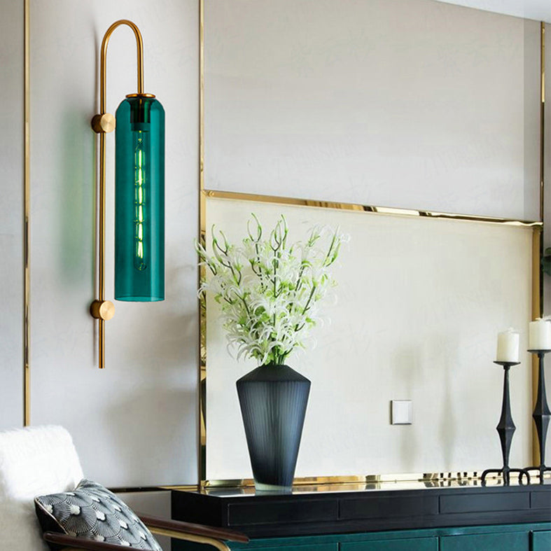 Ultra-modern Cylinder Wall Mount Lighting Glass Wall Mounted Light Fixture for Living Room