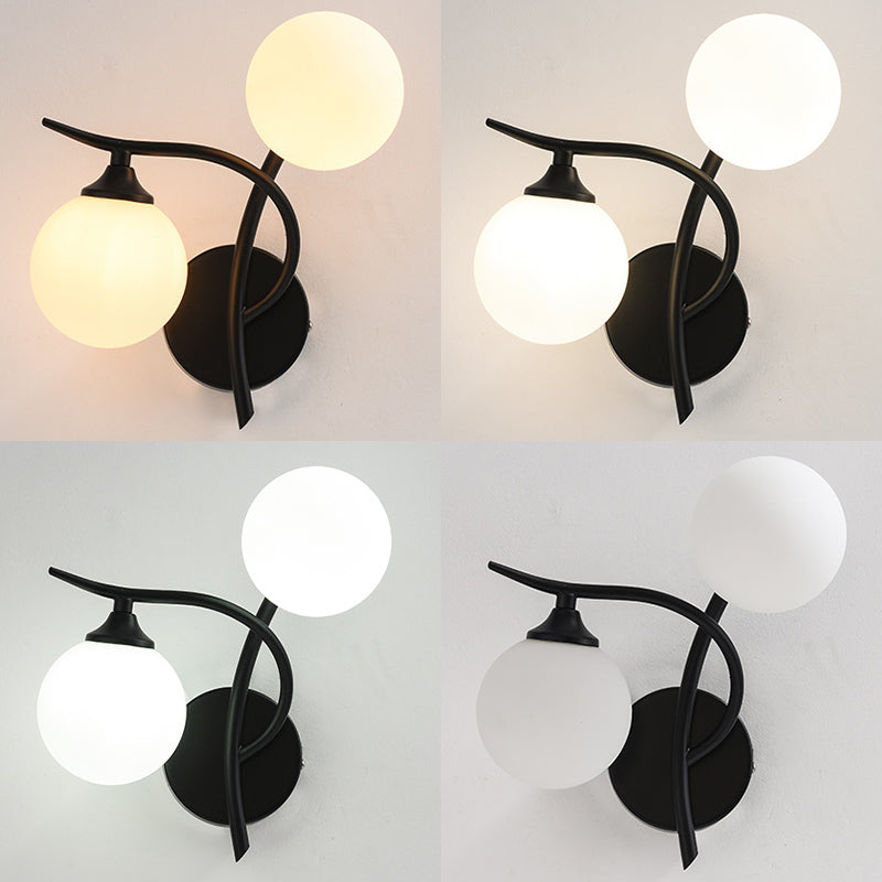 Zeitgenössische globale Wandmontagleuchte Milchglas Wandmontagelampe für das Restaurant