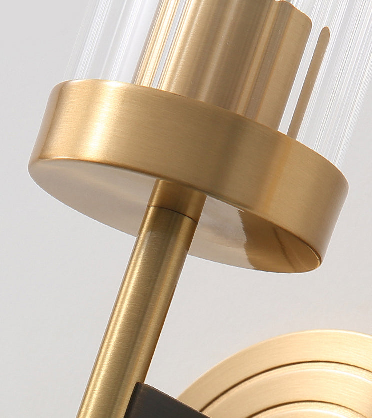 Cylindrical Clear Glass Wall Lighting Fixtures Modern Wall Mounted Light Fixture for Bedroom