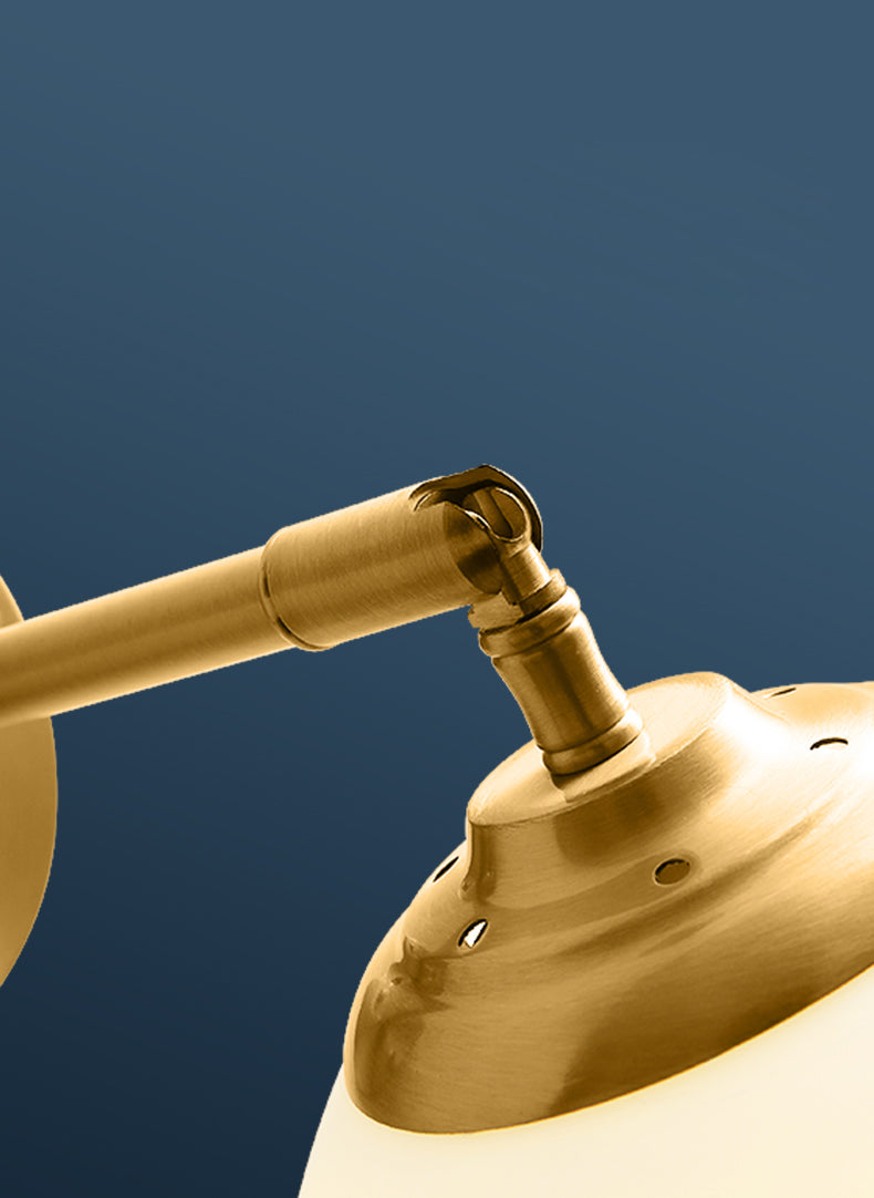 Gold Globe Wall Lamp in Modern Simplicity Copper 1-Light Wall Sconce with Frosted Glass Shade