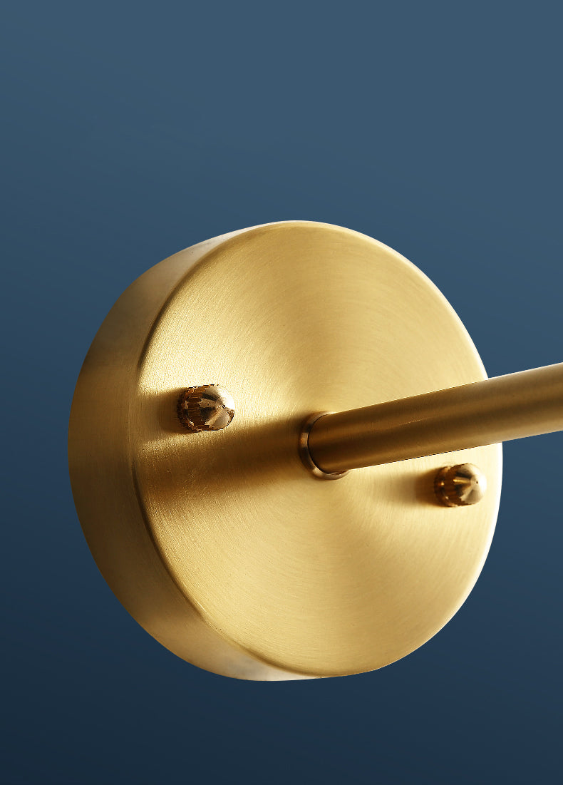 Gold Globe Wall Lamp in Modern Simplicity Copper 1-Light Wall Sconce with Frosted Glass Shade