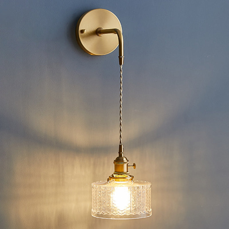 Lámparas de pared modernas de vidrio 1 lámpara de luz de pared de dormitorio ligero