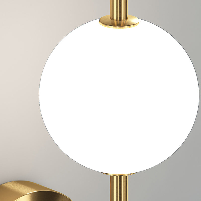 Copper Gold LED Wall Sconce in Modern Minimalist Style Globe Glass Wall Lamp for Living Room