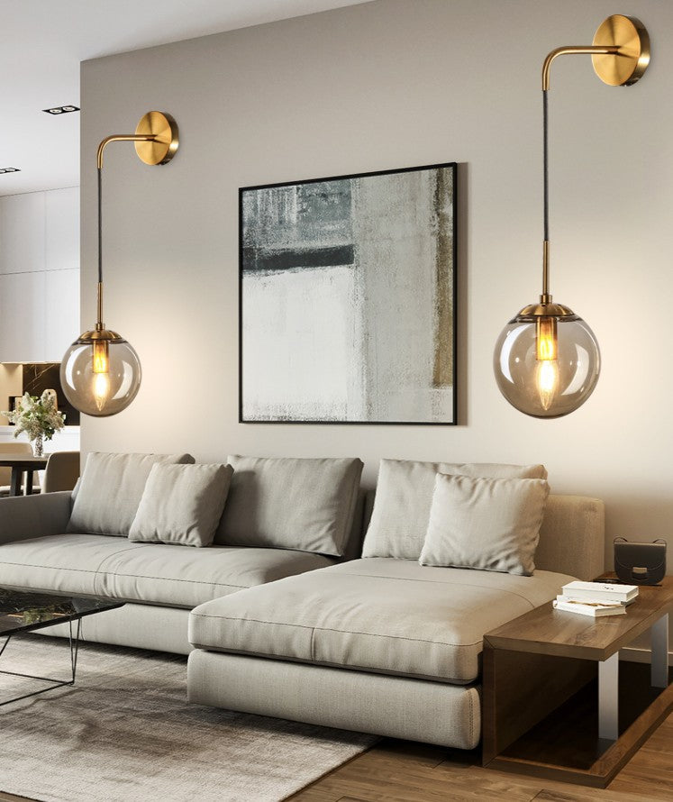 Moderne Simplicity Globe Wandmontierte Leuchtenmontage Glasmontage Leuchte für Wohnzimmer