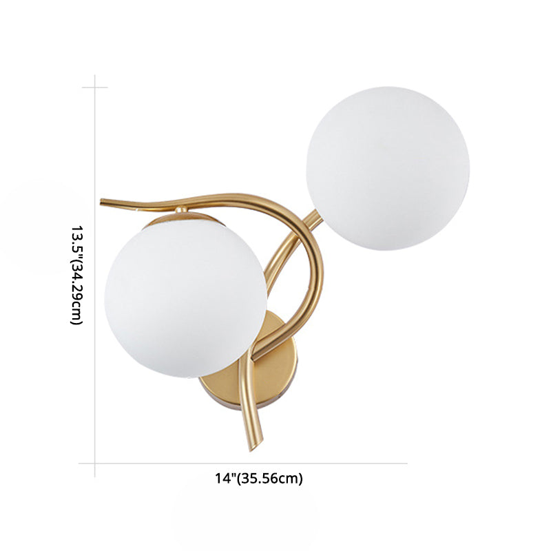 Lampada montata a parete a doppio globo in stile contemporaneo illuminazione a parete in vetro