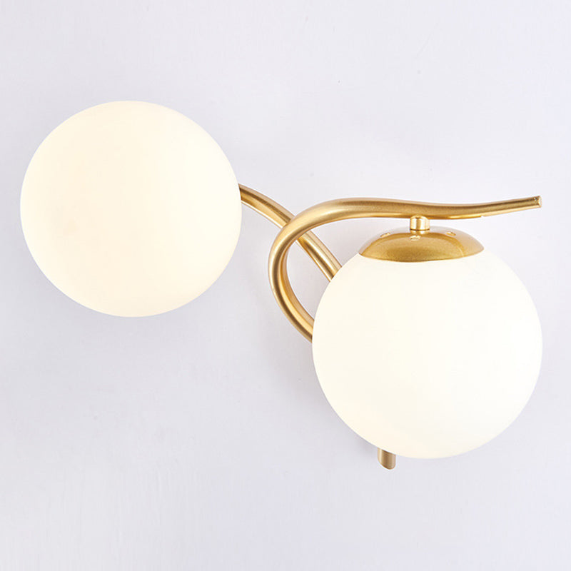 Lampada montata a parete a doppio globo in stile contemporaneo illuminazione a parete in vetro