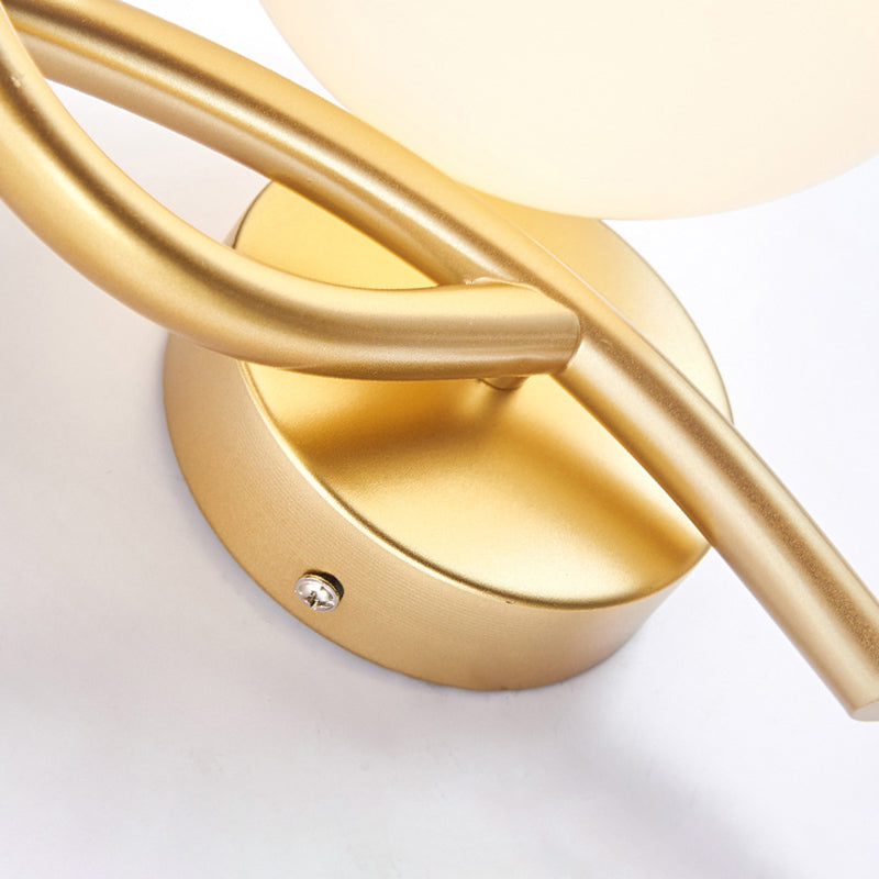 Lampada montata a parete a doppio globo in stile contemporaneo illuminazione a parete in vetro