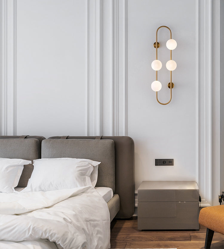 Glass Ball Shaped Wall Mounted Light Fixture Modern-Style White Wall Mounted Lighting