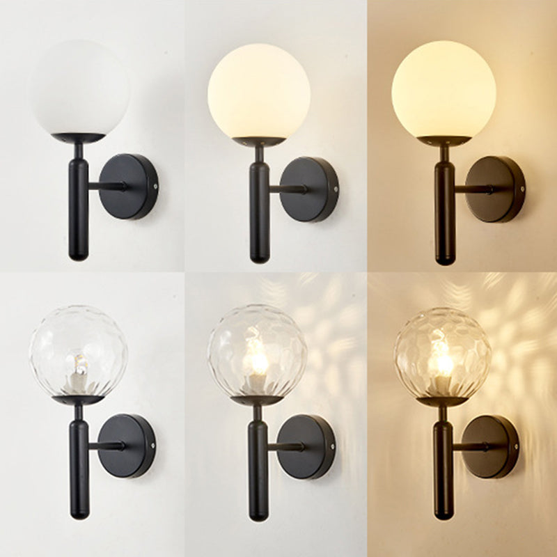 Globe Bedroom Wall Mounted Lighting Glass Modern Style Wall Mounted Light Fixture