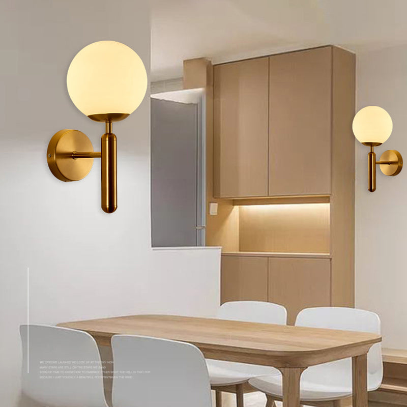 Globe Bedroom Wall Mounted Lighting Glass Modern Style Wall Mounted Light Fixture