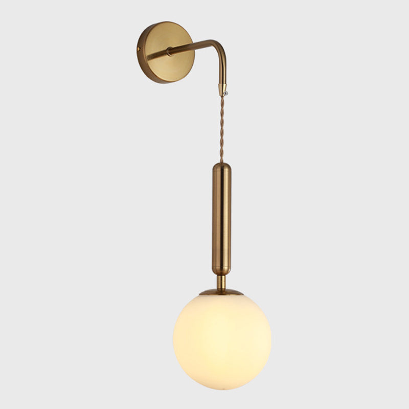 Spherical Glass Wall Mounted Lamp Minimalist Style Wall Mounted Light Fixture for Bedroom