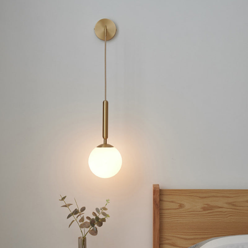 Spherical Glass Wall Mounted Lamp Minimalist Style Wall Mounted Light Fixture for Bedroom
