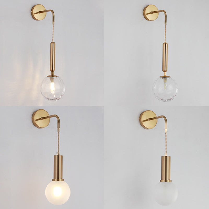 Spherical Glass Wall Mounted Lamp Minimalist Style Wall Mounted Light Fixture for Bedroom